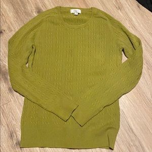 Merona xl pea soup green cable knit sweater